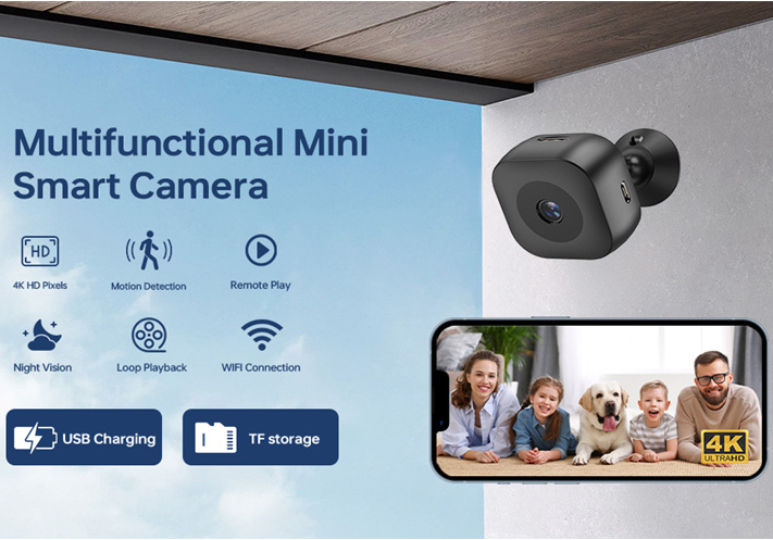 4K Mini Security Camera Full Color Night Vision High Definition WiFi