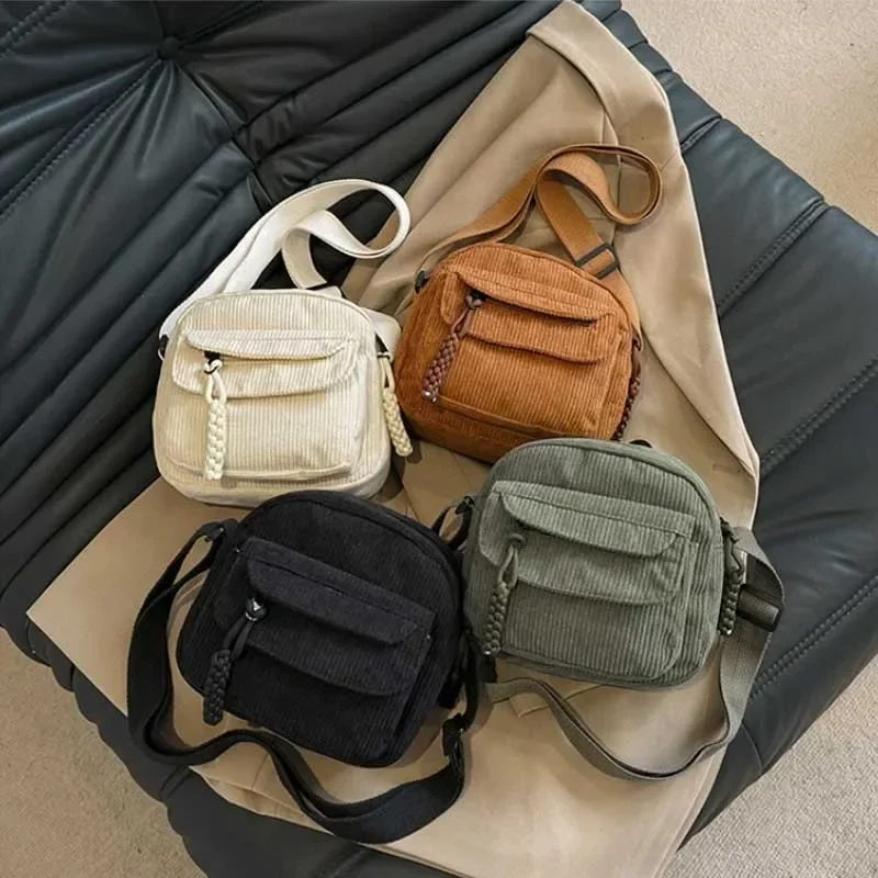 Korean Harajuku Messenger Bags Corduroy