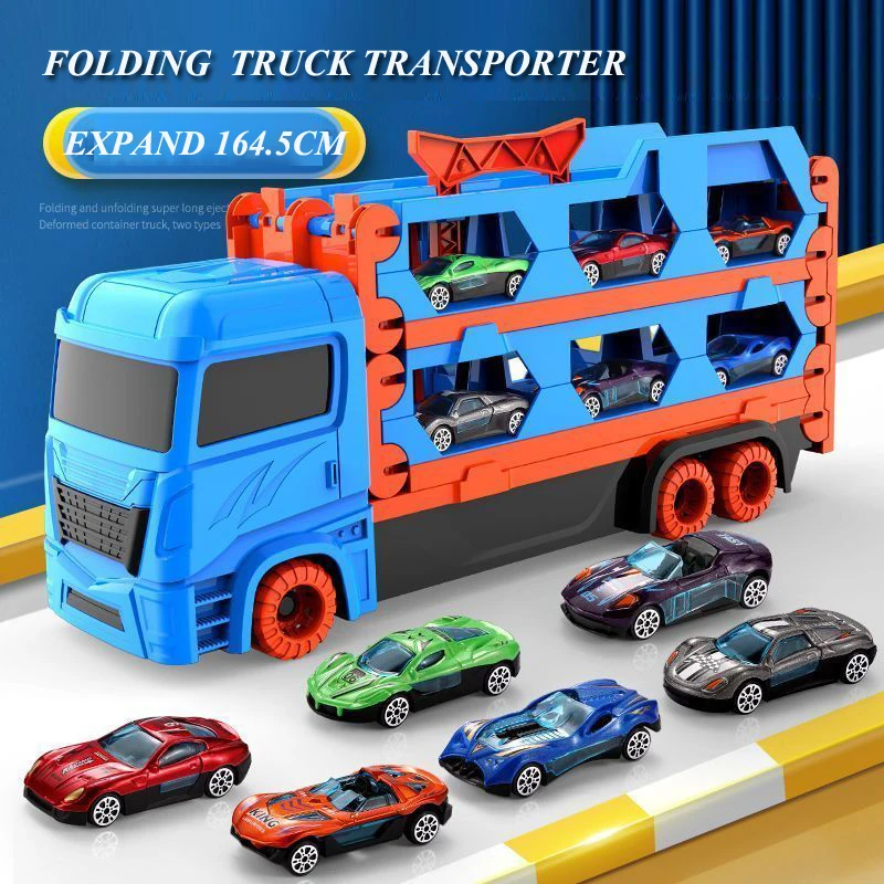 Large Car Transporter Truck Folding Track Racing