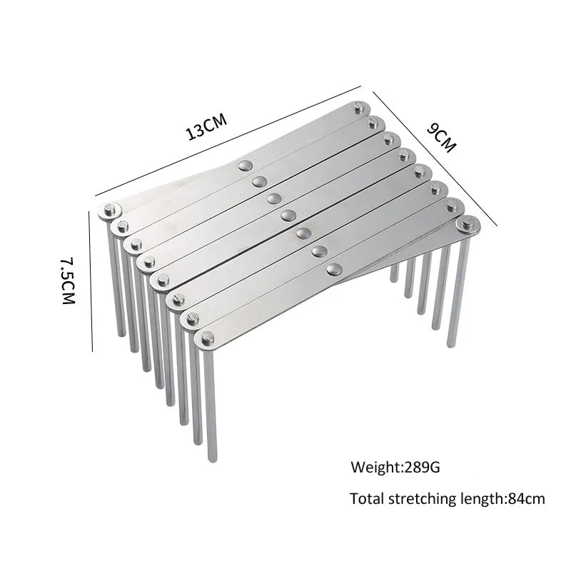 Stainless Steel Bowl Dish Organizer Pot Lid Rack Pan Retractable Foldable