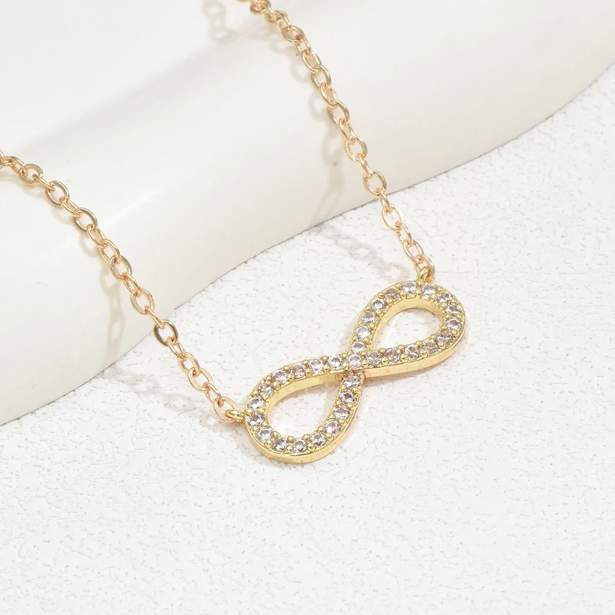 Simple Stainless Steel Infinity Pendant Necklace