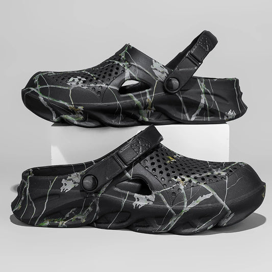 Men Summer Slippers thick Sole Mens clogs Sandals Hollow Breathable