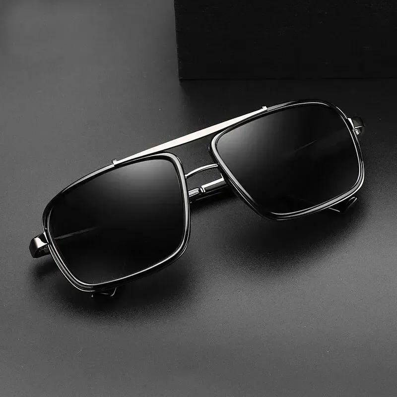 Polarized Punk Sunglasses Men Vintage Fashion Steampunk Square Sun Glasses Male