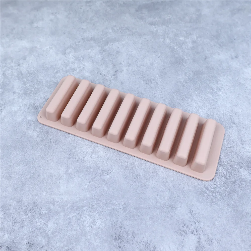 Long strip silicone Moulds 10 grid giant silicone ice cubes square tray mold non-toxic durable wine ice cube manufacturers