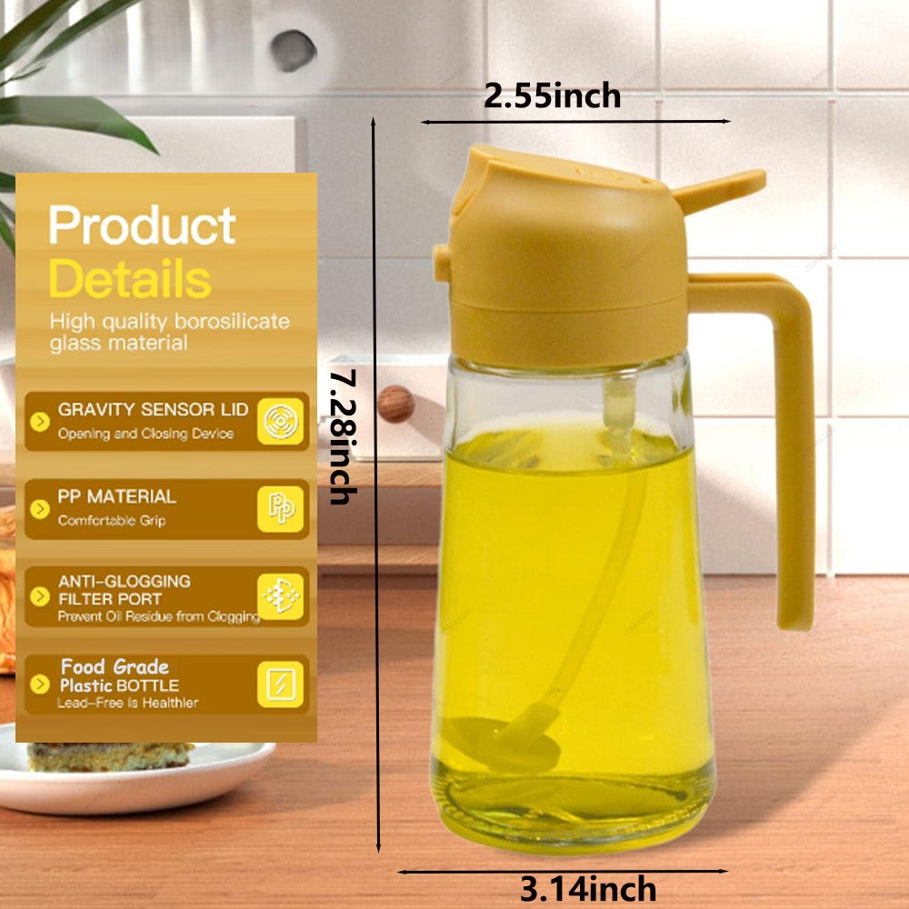 1-4Pc 2-in-1 Sprayer Pourer Oil Empty Bottle Plastic Oil Container Dispenser Vaporizer Kitchen