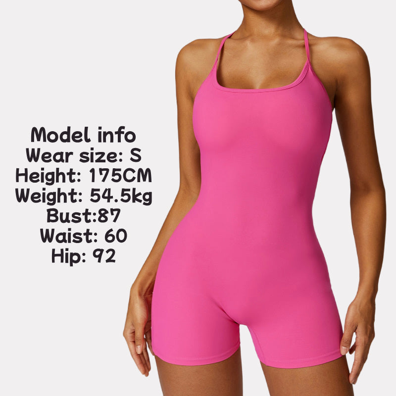 Cross Back Sport Romper Short Workout Romper Women GYM