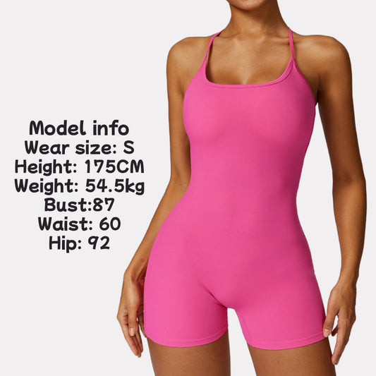 Cross Back Sport Romper Short Workout Romper Women GYM