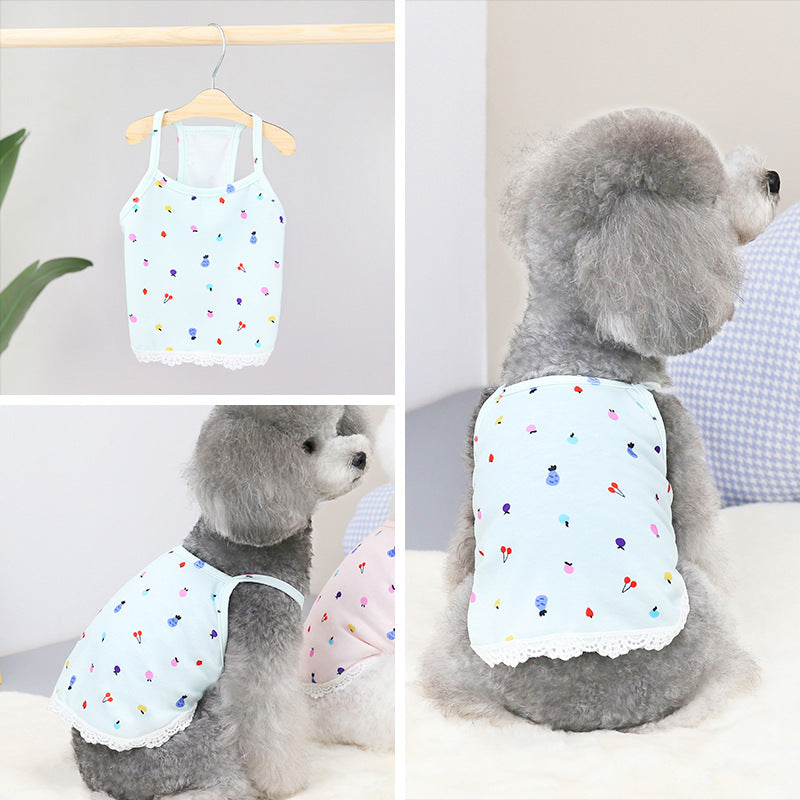 New Summer Pet Clothes Ice Cream Sling Schnauzer Clothes