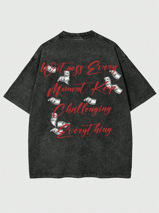 Vintage Portrait Graphic Washed Cotton T-shirt Unisex