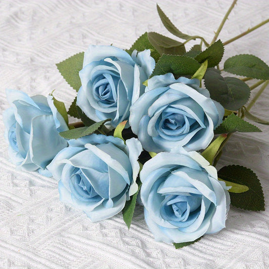 12pcs Realistic Artificial Rose Bouquet