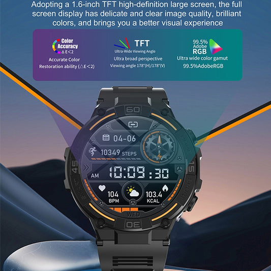 Outdoor Military Rugged Smartwatch Men GPS Sports Fitness Waterproof