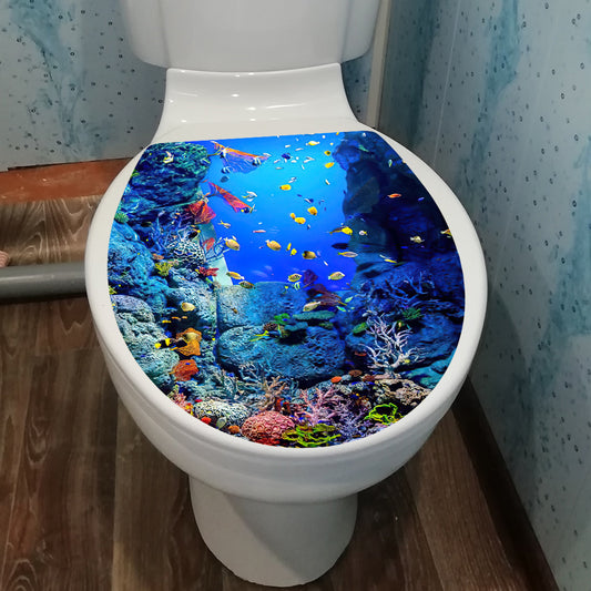 SeaWorld Toilet Lid cWall with Self-adhesive Bathroom