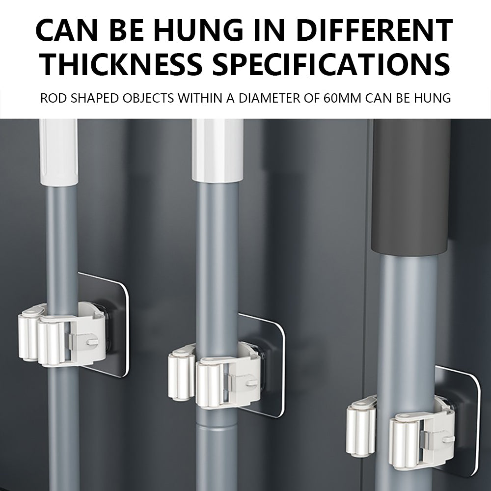 Mop Holder Self-adhesive Broom Stand Wall Mounted