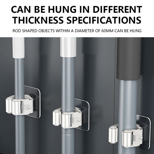 Mop Holder Self-adhesive Broom Stand Wall Mounted