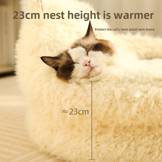 New alpaca cat litter winter warm kennel deep sleep cat