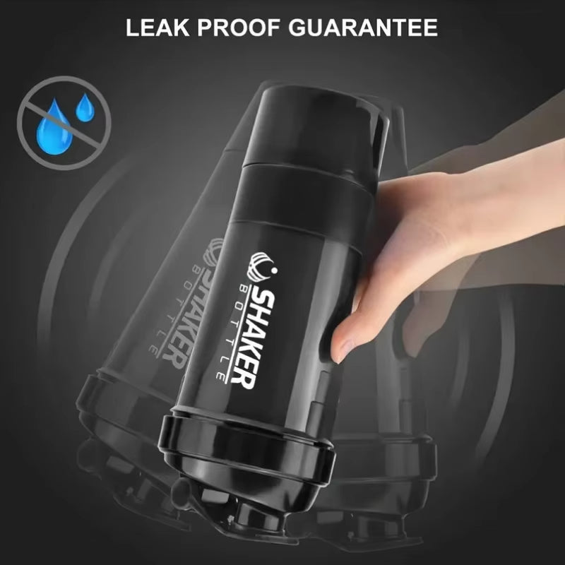 Shaker Bottle With Power Container 2 Tiers