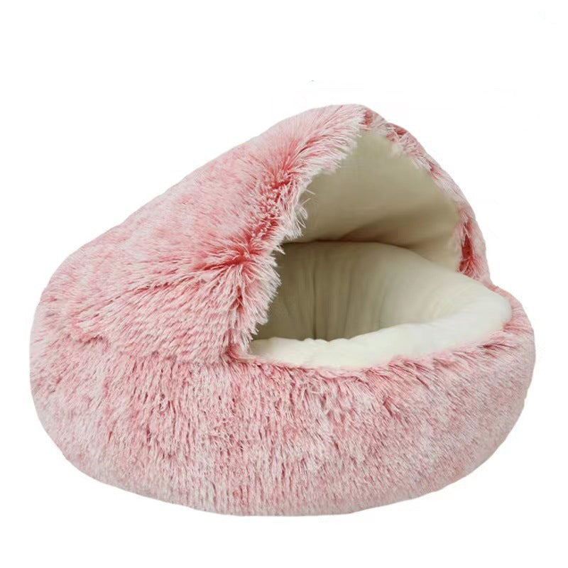 Cat Bed Pet Mattress Warm Soft Plush Pet Bed with Cover Round Cat Dog
