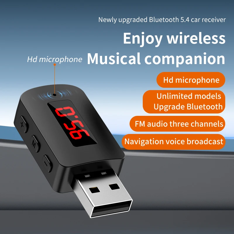 Bluetooth 5.4 Car Transmitter Receiver