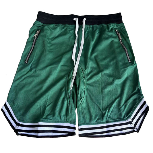 Men's zippered pocket drawstring shorts, sportswear,