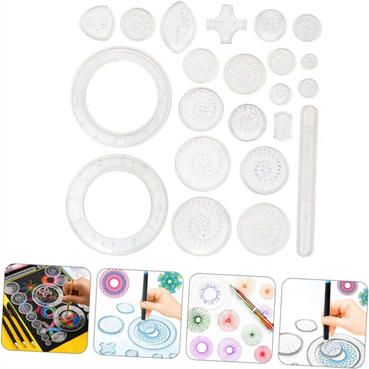 22/4/1PC Spirograph Ruler Drawing Scratch Painting Toys