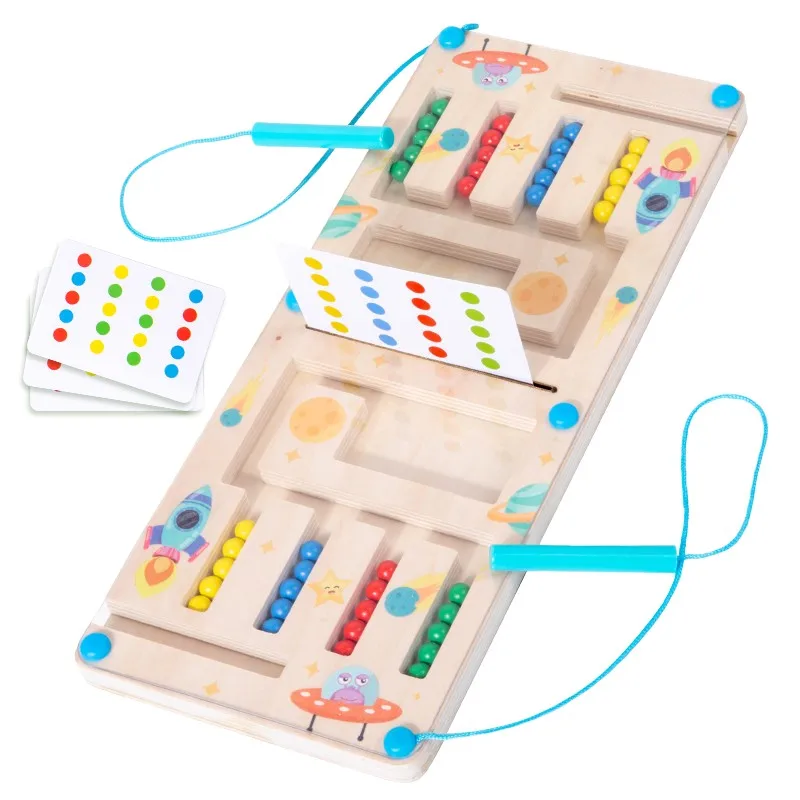 Wooden Magnetic Shape Matching Maze Board Kids