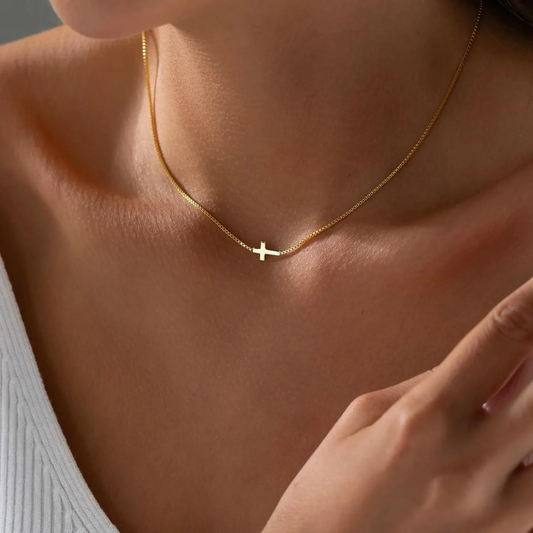 Cross Necklace for Women 14K Gold Plated