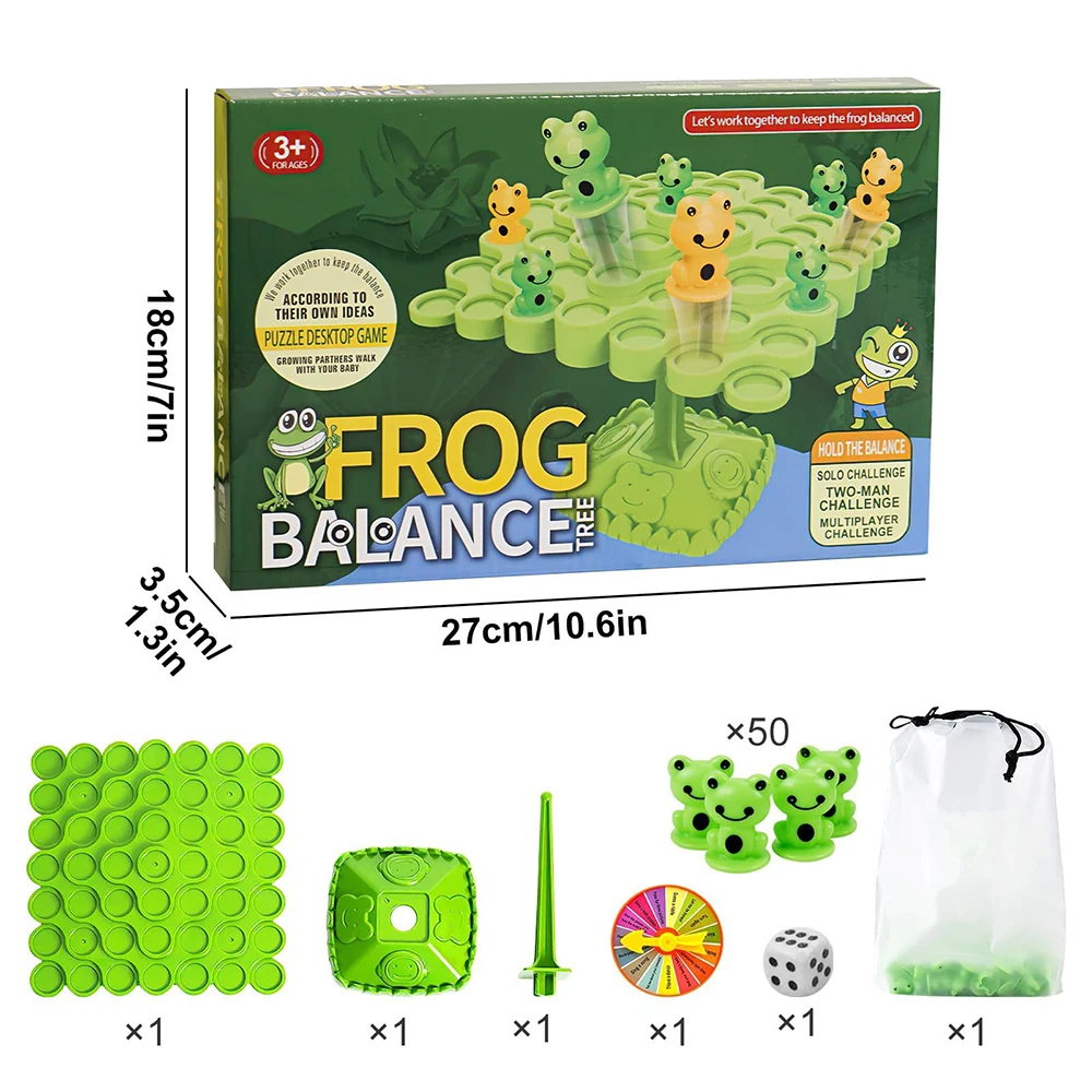 Fun Frog Balance Tree Children Montessori Math Toys