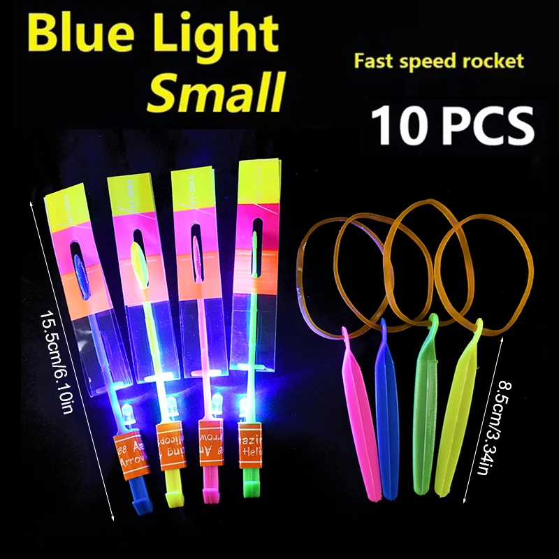 10Pcs LED Light Arrow Rocket Helicopter Flying Toys