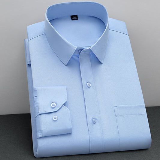 New Fashion Non-iron Shirt Anti-wrinkle Classic Solid Business Casual Soft Wear