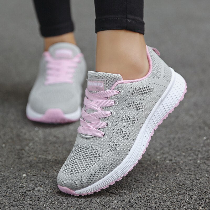 Casual Shoes Fashion Breathable Walking Mesh Flat Shoes Sneakers