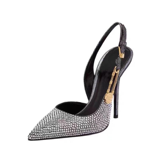 Luxury Rhinestones Sequined Buckle Women Pumps