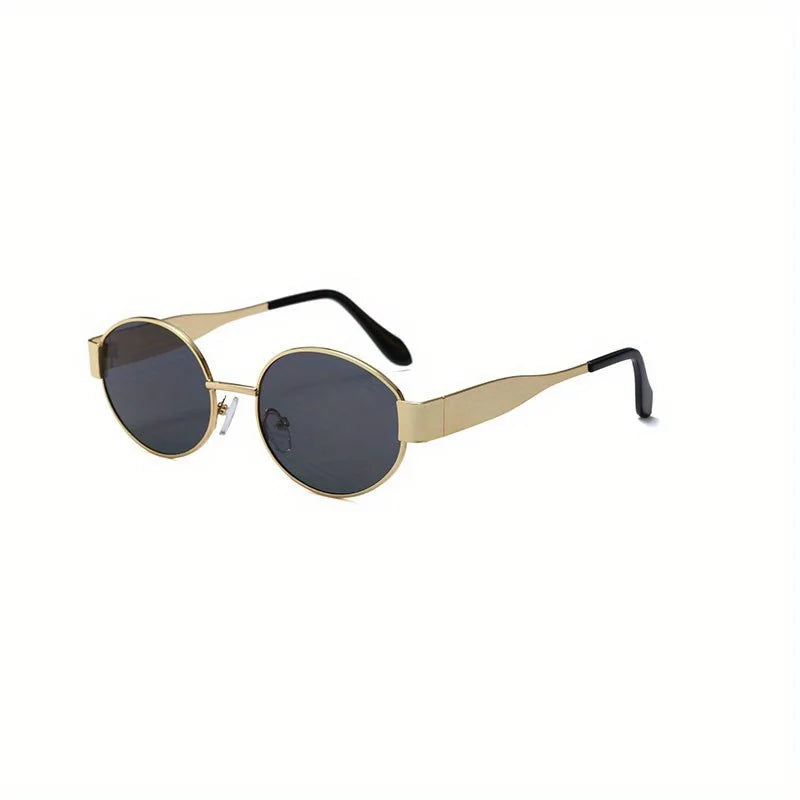 New Oval Sunglasses for Women Men Trendy Metal
