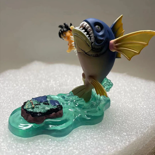 6.5cm Anime Dragon Ball Kids Goku Figure Son Goku Kick Fish