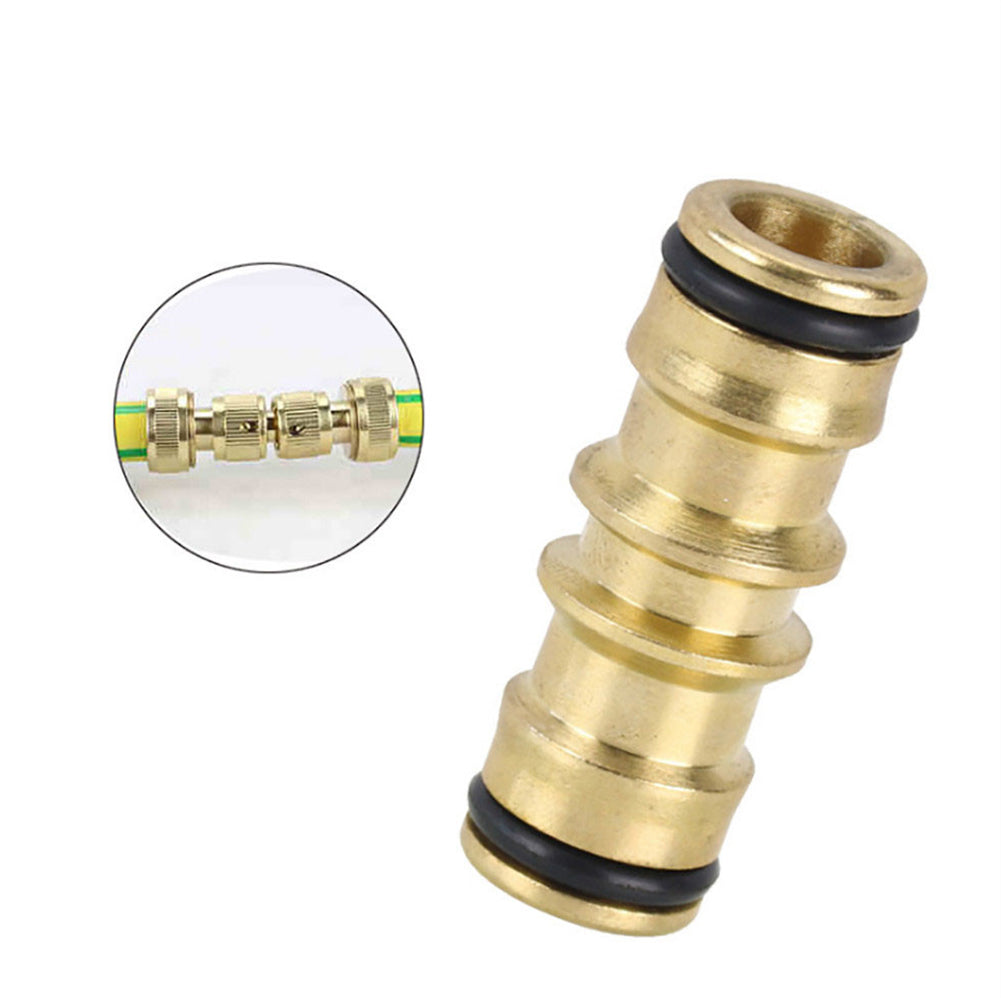 2 Way Garden Brass Hose Connector Joiner Coupler Watering