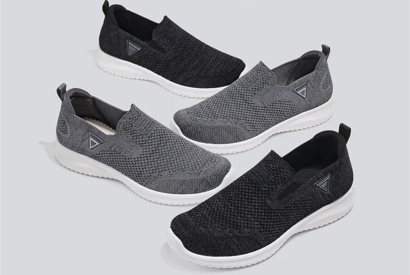 Men's Slip-On Sports Shoes Breathable Mesh Soft Bottom Lightweight Casual