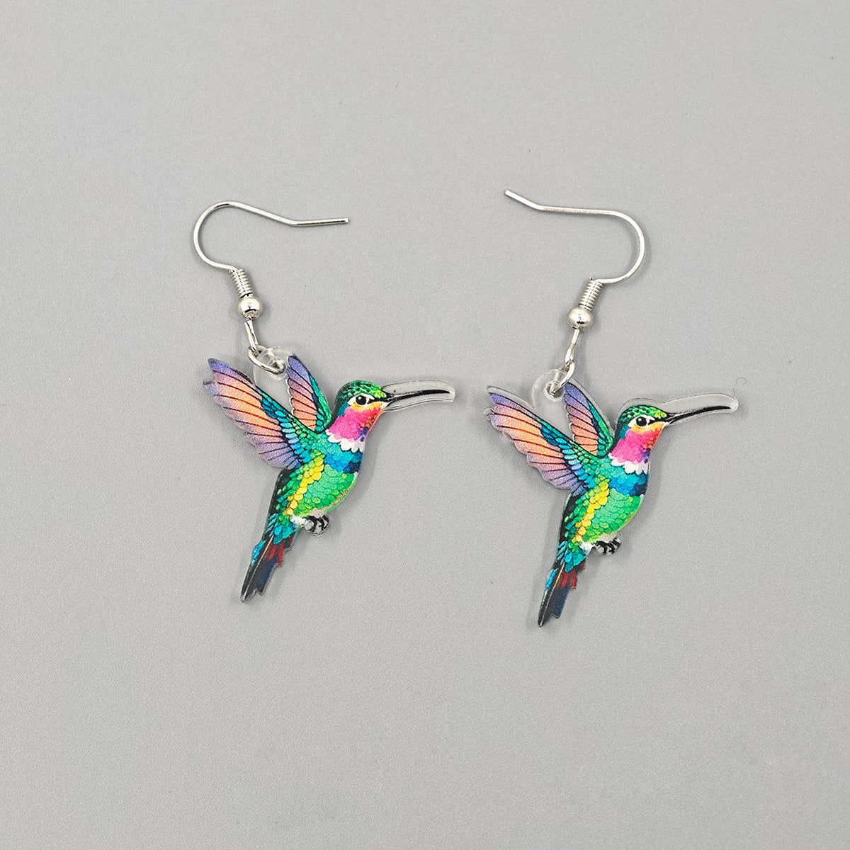 Cross border Spring Festival Colorful Bird Acrylic Earrings