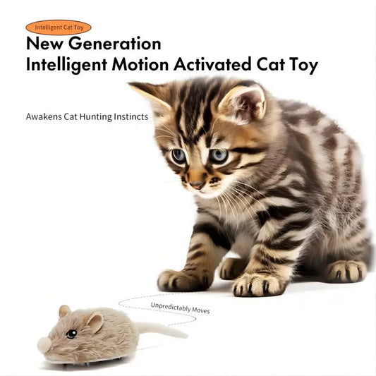 Rechargeable Motion Mouse Cat Toy for Kitten Mouse Sound Moving Mouse