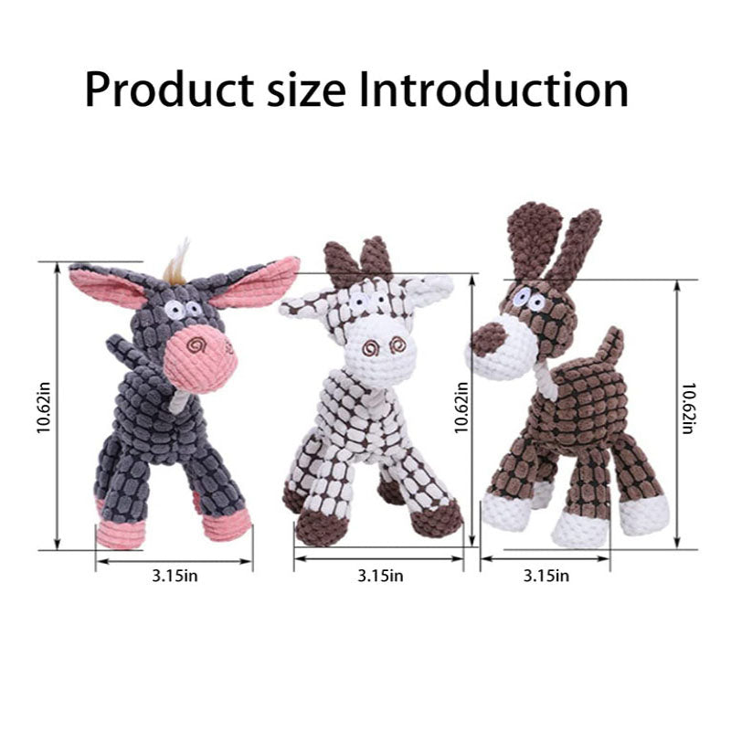 Plush Squeaky Dog Toy Donkey Shape Pet Toys Bite Resistant Squeaky Toys