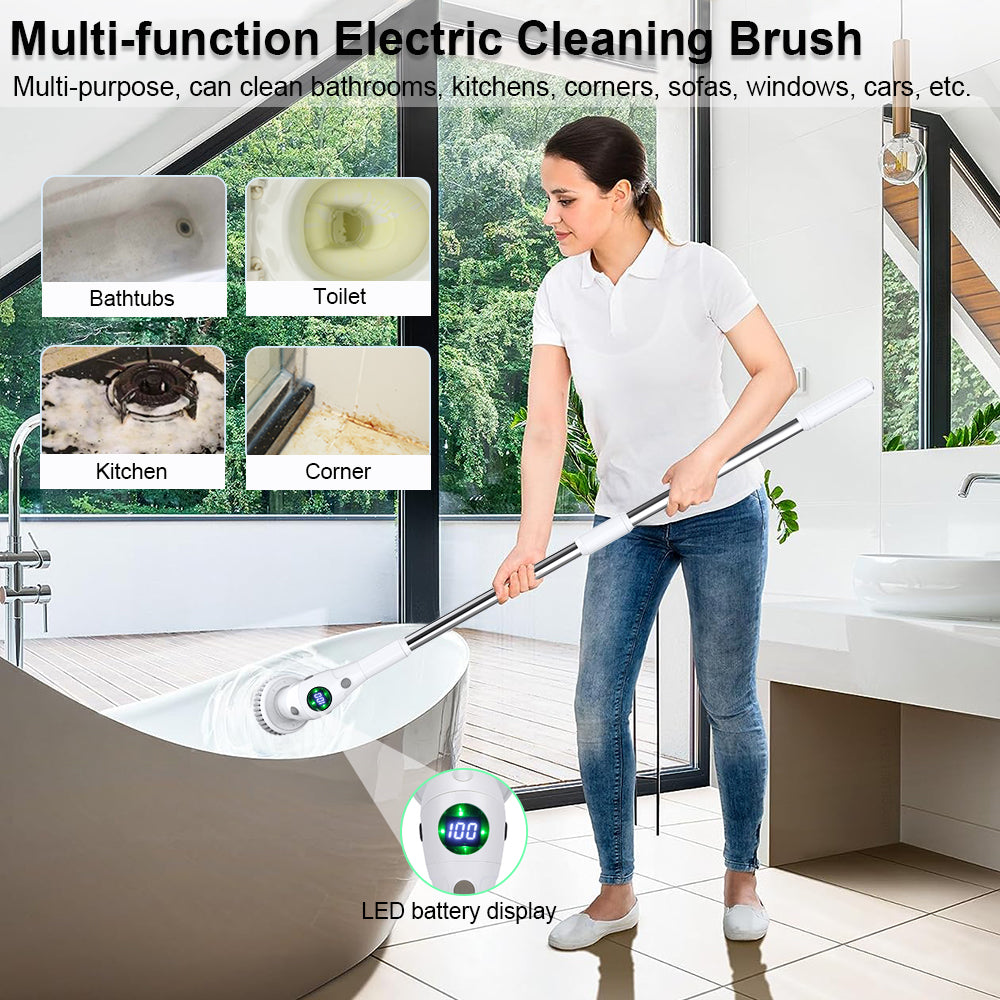 Electric Cleaning Brush 8 in 1 Multifunctional For Bathroom Kitchen Windows Toilet