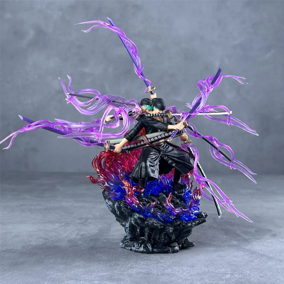 24cm One Piece Roronoa Zoro Anime Figure Gk Three Heads