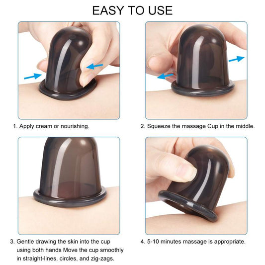 Silicone Vacuum Cupping Massage Jars Anti Cellulite Massage
