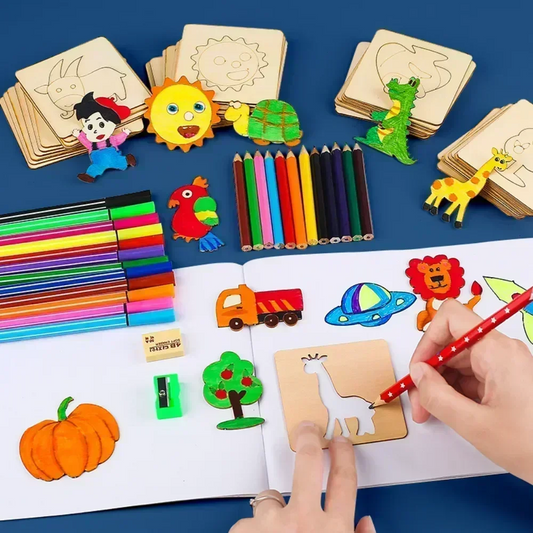 20pcs Kids Wooden Drawing Toys
