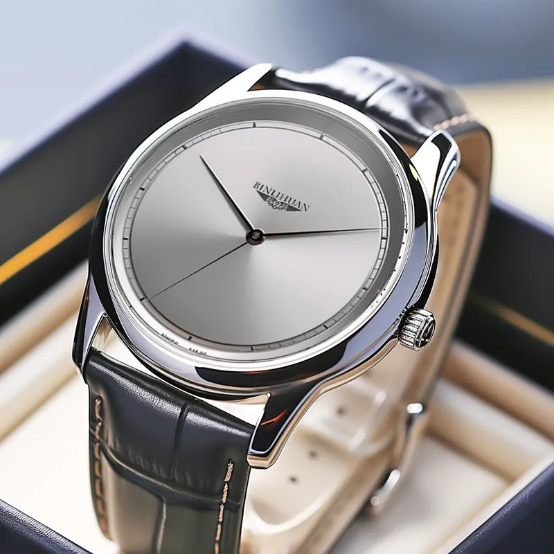 Man Wristwatch Quartz Clock Leather