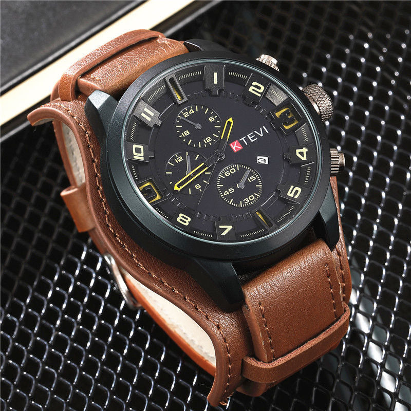 Vintage Men Watch Leather Strap