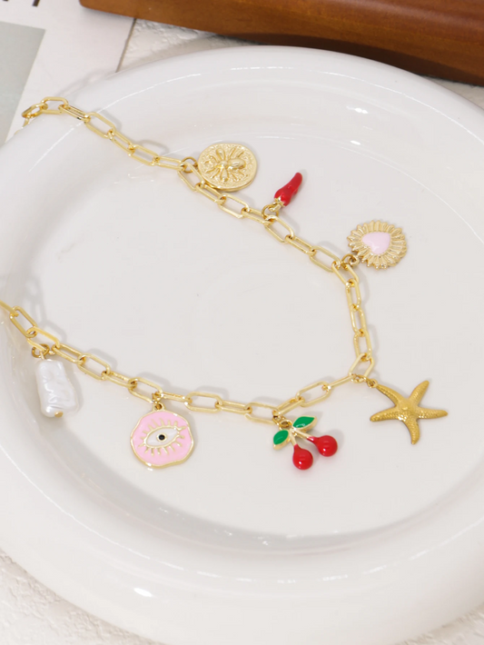 Charm Dopamine Cherry Starfish Pendant