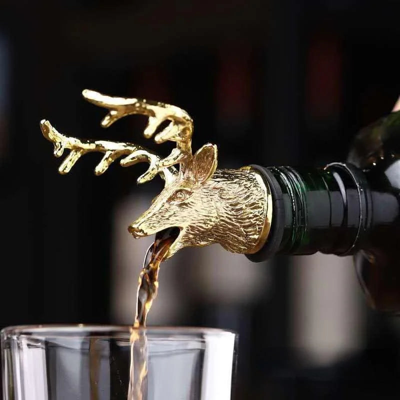 Zinc Alloy Deer Head Wine Pourer
