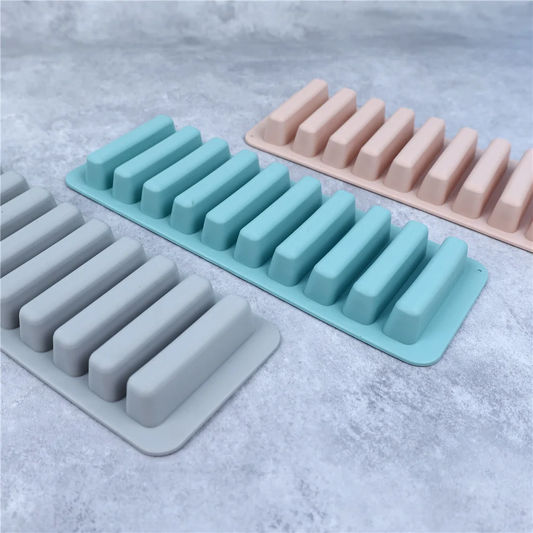 Long strip silicone Moulds 10 grid giant silicone ice cubes square tray mold non-toxic durable wine ice cube manufacturers
