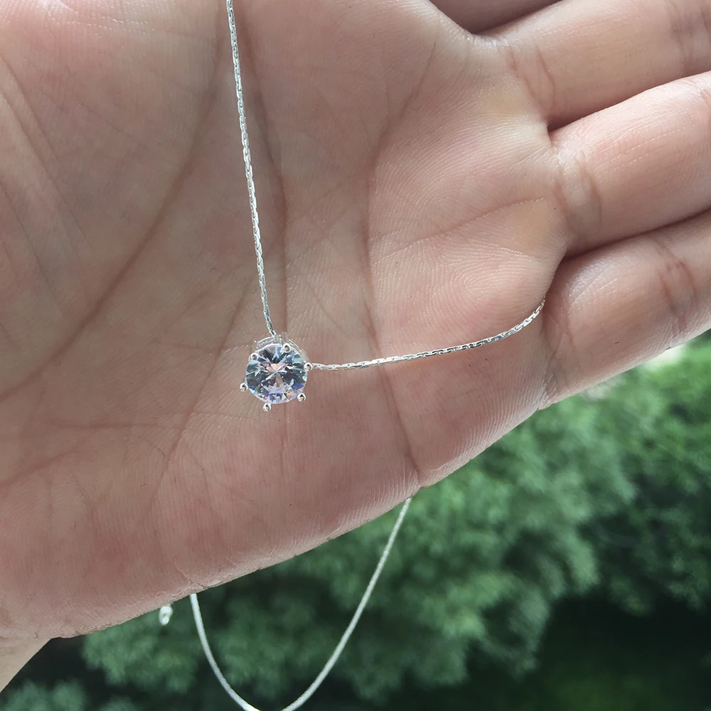 Crystal Zircon Rhinestone Pendant Necklace