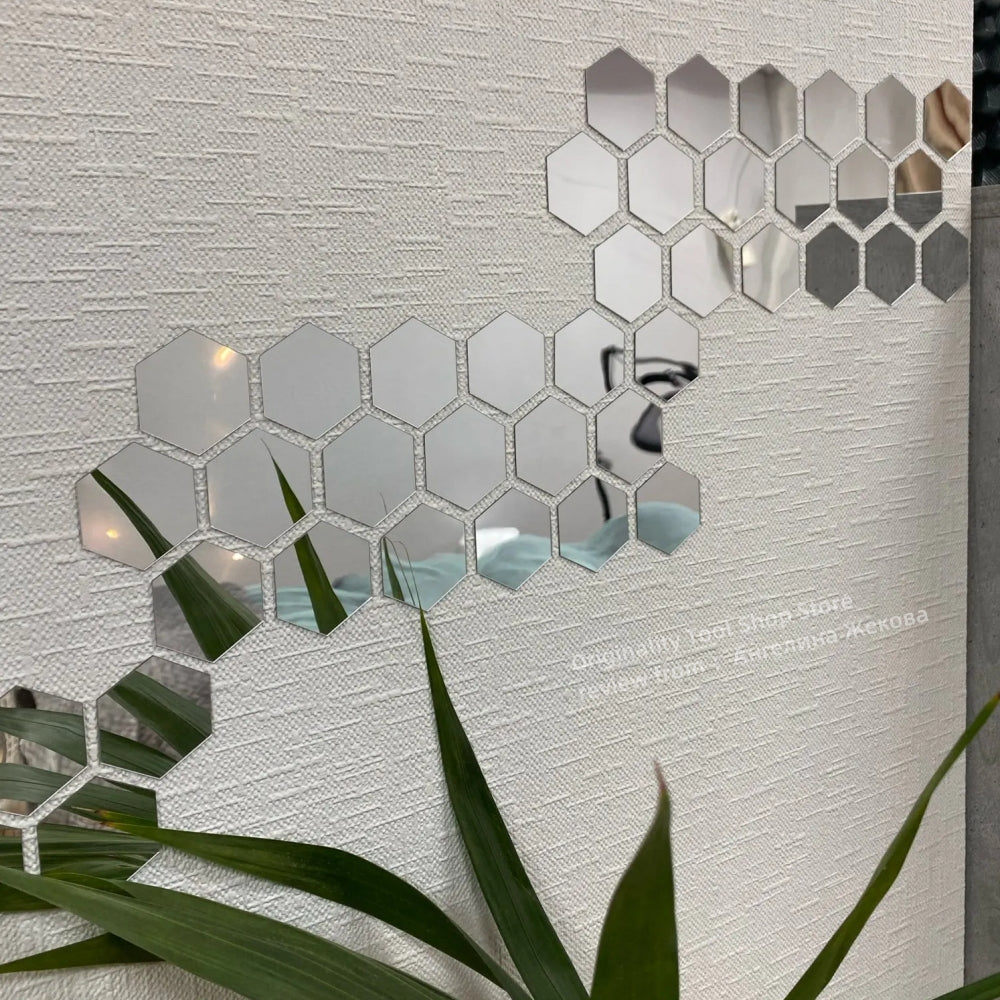 Mirror Sticker Acrylic Wall Sticker Hex Self-Adhesive Mosaic Tiles