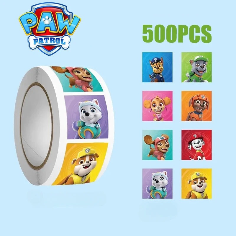 500PCS Paw Patrol Sticker Chase Cartoon Children Label Stickers Cute Toy